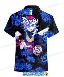 douma hawaiian shirt demon slayer blue spider lily upper moon tee 3 gbf9k
