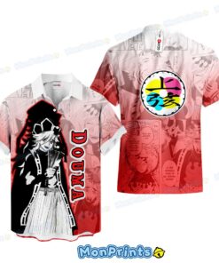 Douma Hawaiian Shirt – Demon Slayer Manga Style Upper Rank Villain Tee