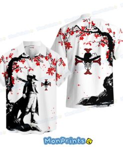 dracule mihawk cherry blossom hawaiian shirt one piece warlord samura 1 1dfs9