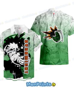 Dynamight Hawaiian Shirt – Katsuki Bakugo Manga Style Button-Up
