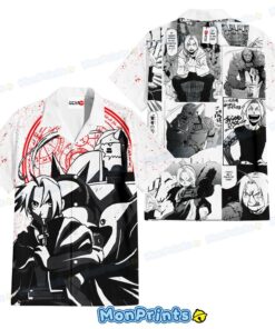 Edward Elric and Alphonse Elric Hawaiian Shirt Fullmetal Alchemist Manga Style Anime Shirt