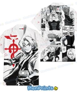Edward Elric Hawaiian Shirt – Fullmetal Alchemist Manga Style Button-Up