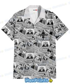 edward newgate hawaiian shirt manga style one piece wanted poster 3 at1jd
