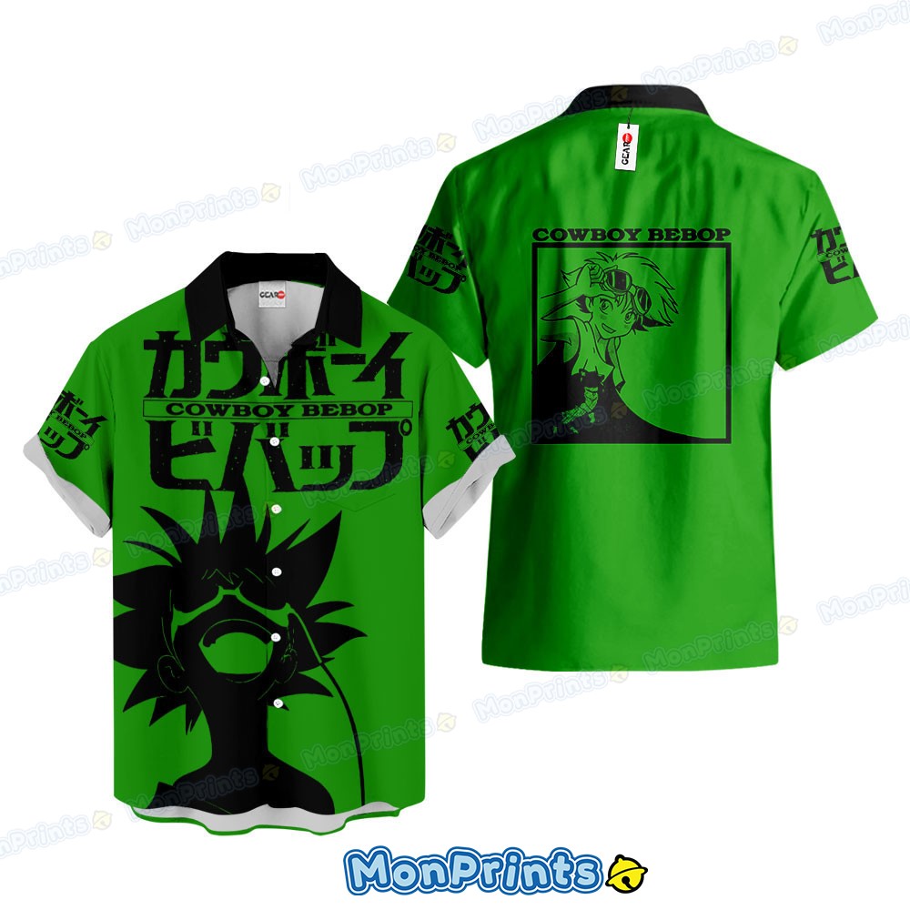 edward wong hawaiian shirt cowboy bebop anime shirt green japanese style 1 abygf