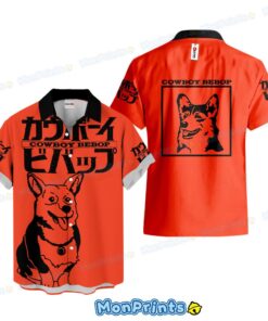 Ein Anime Shirt, Cowboy Bebop Summer Shirt, Funny Corgi Hawaiian Tee