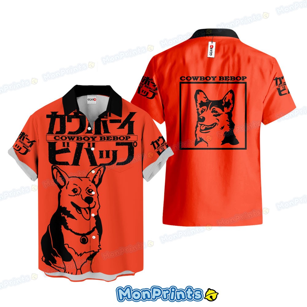 ein anime shirt cowboy bebop summer shirt funny corgi hawaiian tee 1 7yyr7