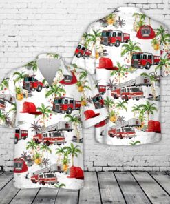 Fire Truck And Helmet Hawaiian Shirt