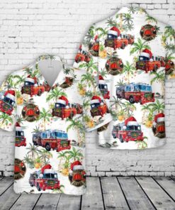 Fire Truck Christmas Hawaiian Shirt
