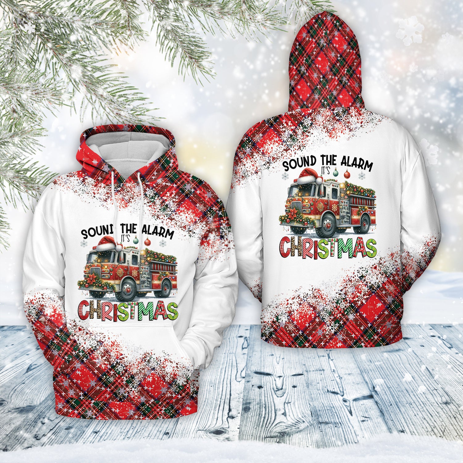 fire truck firefighter christmas 3d hoodie 1 972ss