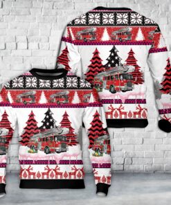 Fire Truck Firefighter Christmas AOP Sweater