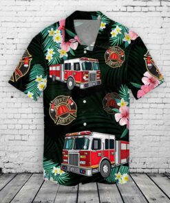 Fire Truck Hawaiian Shirt