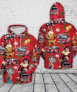 Firefighter Fire Truck Christmas Hoodie 3D
