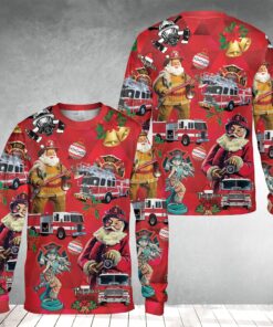 Firefighter Fire Truck Christmas Long Sleeve Shirt