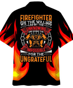 firefighter hawaiian shirt we the willing quote flame design 3 glp6l