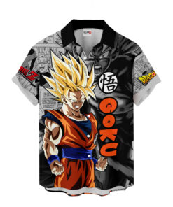 Goku Super Saiyan Hawaiian Shirt, Dragon Ball Z Manga Style