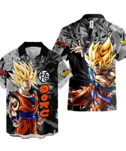 goku super saiyan hawaiian shirt dragon ball z manga style 3 f33xb