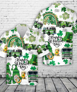 Green Fire Trucks Patrick's Day Hawaiian Shirt