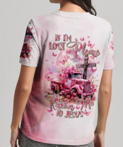 If I'm Lost Return Me to Jesus Shirt – Pink Floral Christian Vintage Truck Tee