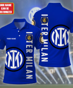 Inter Milan Custom Polo Shirt, Personalized Blue Soccer Jersey for Fans, Inter 1908 Gift for Him