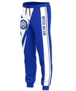 Inter Milan Personalized Hoodie and Joggers Set, Custom White and Blue Tracksuit for Soccer Fans, Gift Idea