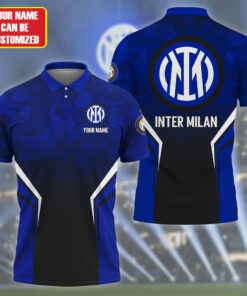 Inter Milan Personalized Polo Shirt, Custom Soccer Jersey for Fans, Unique Inter Milan Gift Idea