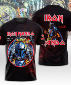 Iron Mando Shirt – Mandalorian x Iron Maiden Crossover Tee with Grogu Design