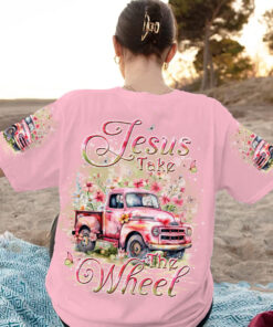 Jesus Take the Wheel Shirt – Pink Floral Christian Vintage Truck Tee