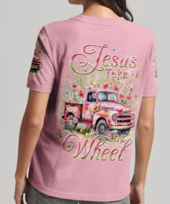 jesus take the wheel shirt pink floral christian vintage truck tee 2 5tned