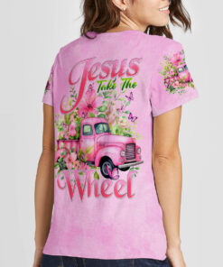jesus take the wheel shirt pink vintage floral christian t shirt for women 14 l3jzy