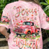 jesus take the wheel shirt pink watercolor vintage truck tee for women 1 vls0l