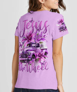jesus take the wheel shirt purple vintage truck lilies christian t shirt for women 14 em3hf