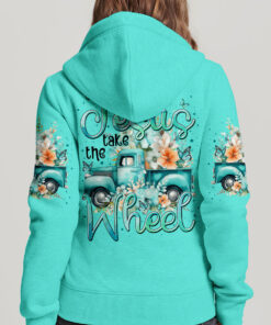 jesus take the wheel sweatshirt teal floral christian truck pullover 4 3e8dt