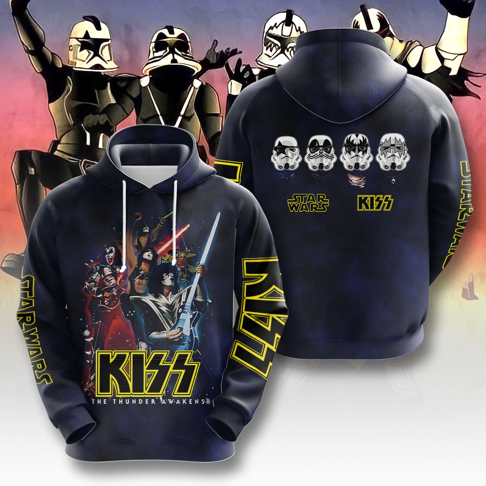 kiss x star wars hoodie the thunder awakens 3d graphic sweatshirt 1