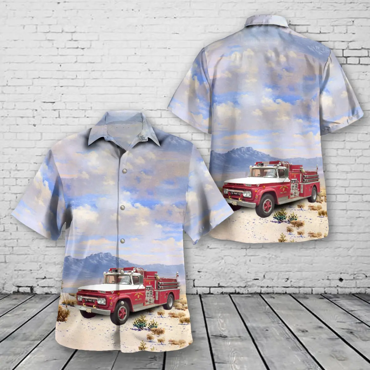 laurel springs nj fd vintage fire truck hawaiian shirt 1 dktg3