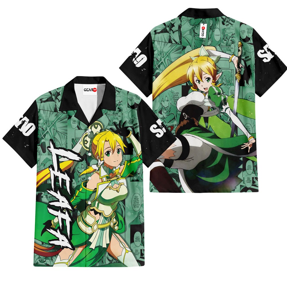 leafa sword art online hawaiian shirt anime manga graphic tee 1 avki8