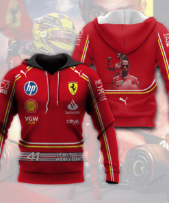 Lewis Hamilton Ferrari Hoodie, Scuderia F1 Racing Red Pullover, Formula 1 Fan Gift