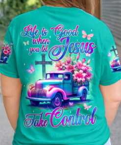 Life is Good When You Let Jesus Take Control Shirt – Vintage Christian Truck Tee