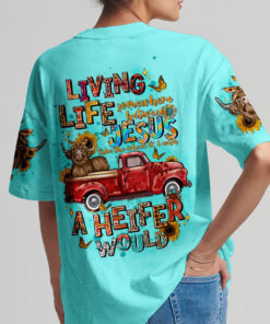 living life between jesus and a heifer would shirt funny western christian tee 4 b5tq8