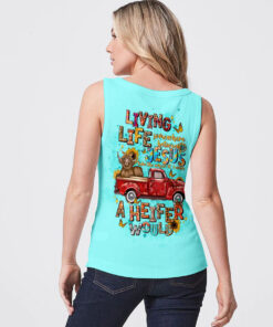 living life between jesus and a heifer would shirt funny western christian tee 7 1ncck