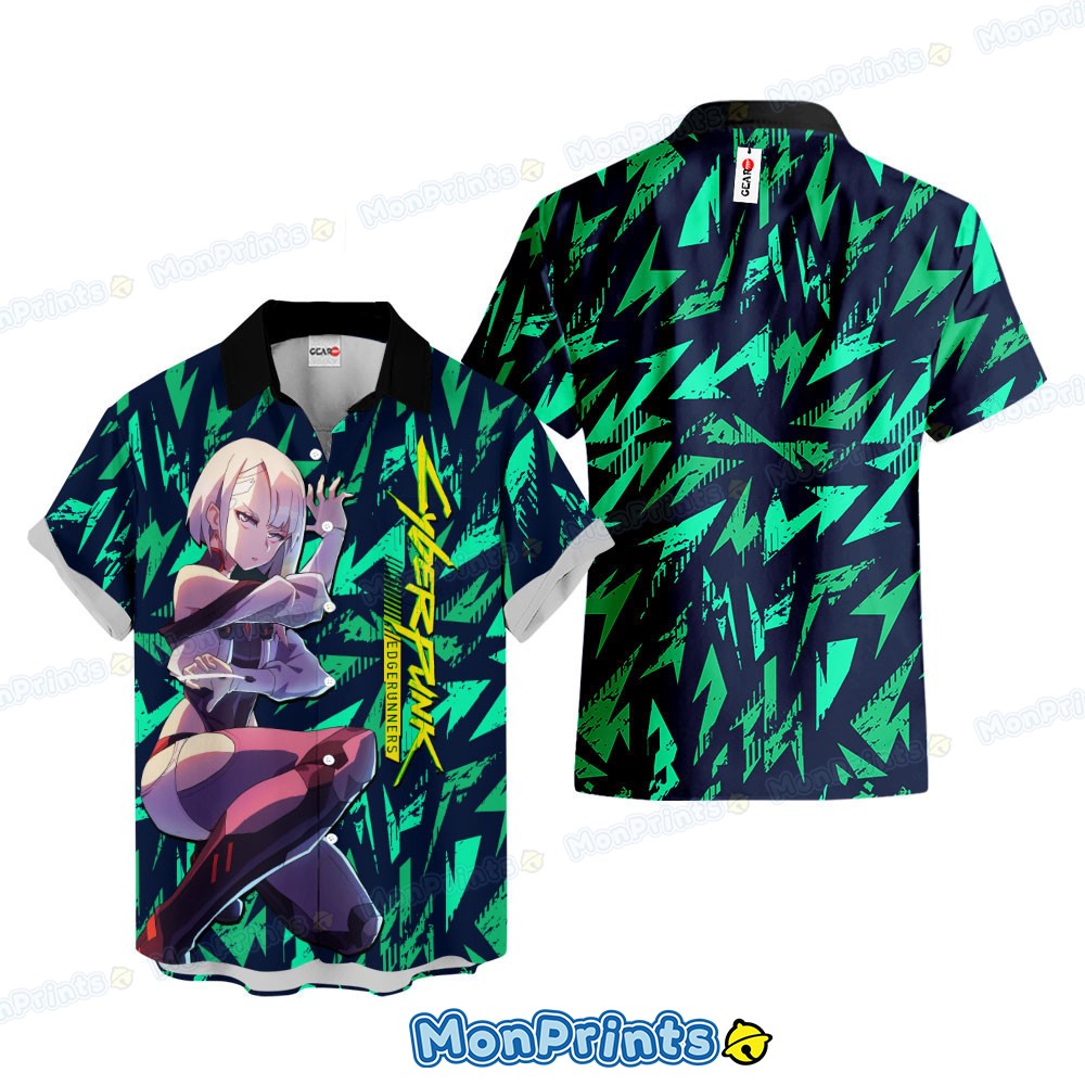 lucy cyberpunk hawaiian shirt edgerunners anime streetwear button up 1