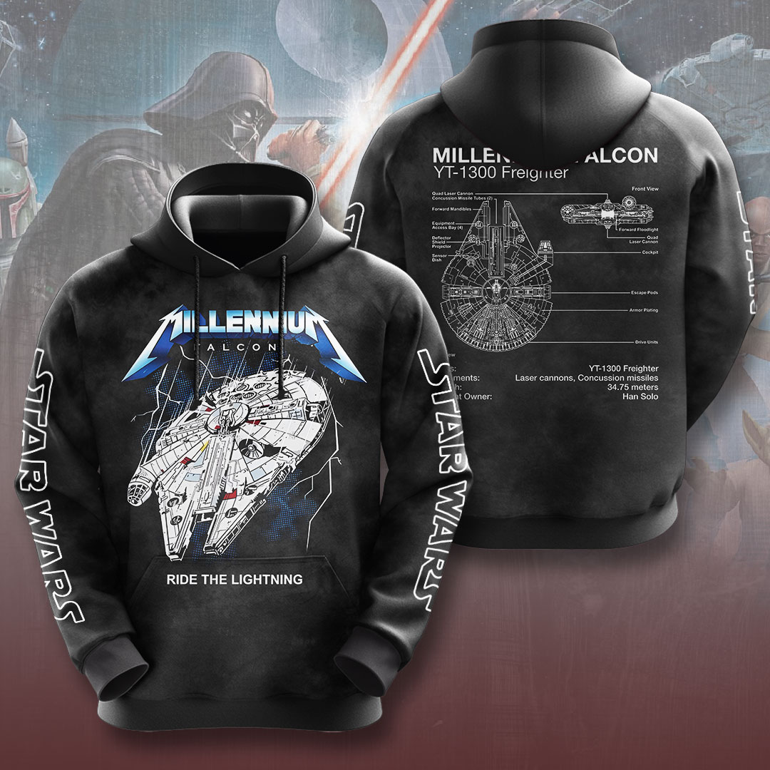 millennium falcon hoodie star wars yt 1300 freighter schematic pullover 1 e3ukl