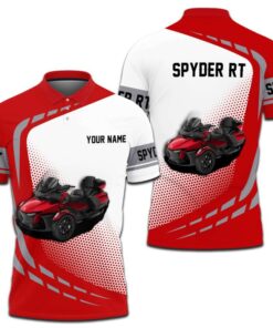 Personalized Spyder RT Polo Shirt – Red 3D Print for Trike Motorcycle Riders