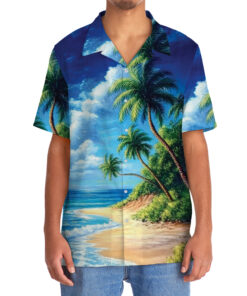 retired firefighter hawaiian shirt only way happier beach scene 4 nmdil