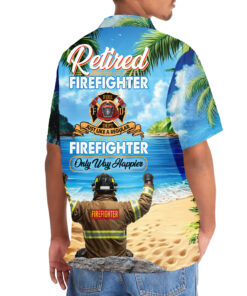 retired firefighter hawaiian shirt only way happier beach scene 5 gjjmt