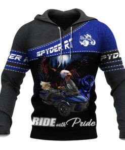 ride with pride spyder rt blue hoodie 3d zip jacket for trike motorcycle riders 6 j9xj2