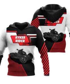Ryker Rider Hoodie – 3D Full Print Zip Jacket for Can-Am Trike Enthusiasts