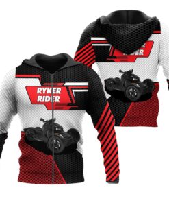 ryker rider hoodie 3d full print zip jacket for can am trike enthusiasts 5 1argo