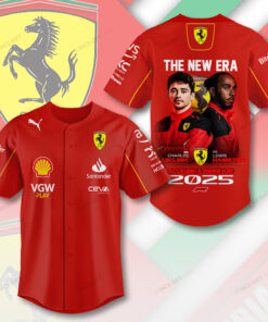 Scuderia Ferrari 2025 Baseball Jersey, Leclerc and Hamilton F1 Shirt, Formula 1 Fan Gift