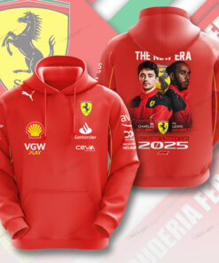 Scuderia Ferrari 2025 Hoodie, Charles Leclerc and Lewis Hamilton F1 Sweatshirt, Red Racing Team Pullover Gift