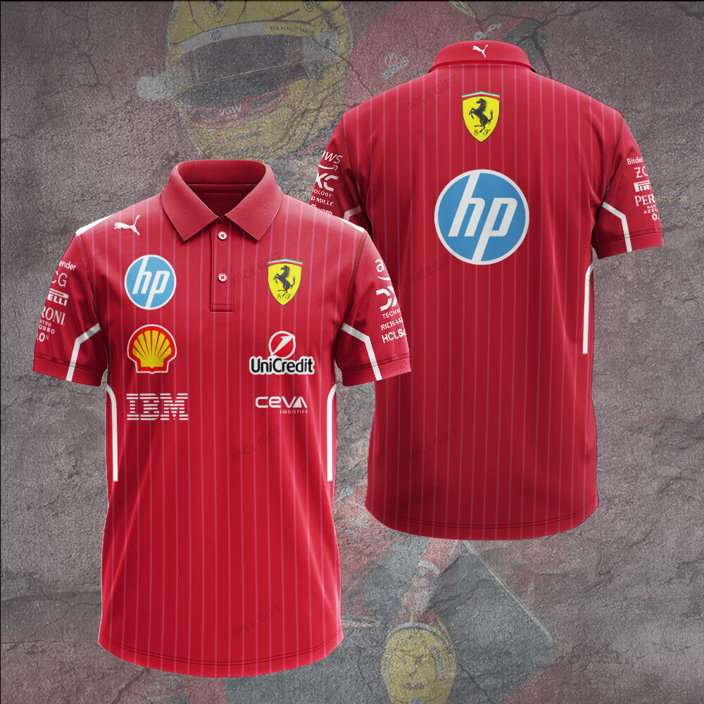 scuderia ferrari polo shirt red racing team polo f1 fan gift an2h4